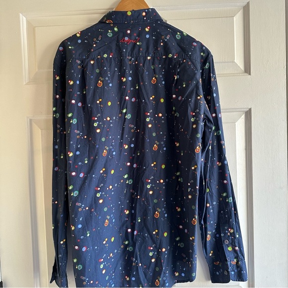 Desigual Y2K Mens XL Multicolor Button Down Casual Shirt Abstract Retro Artsy - Picture 5 of 7